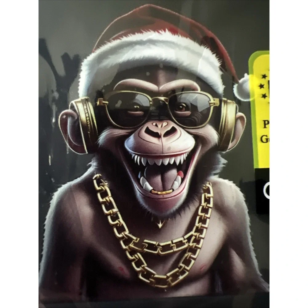 Case Smartphone IP 14 Pro Black Christmas Monkey LobaLoba Screen Protector New